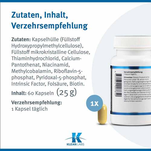 B-Complex mit Methylfolat + Intrinsic Fact.KLEAN Labs - 6