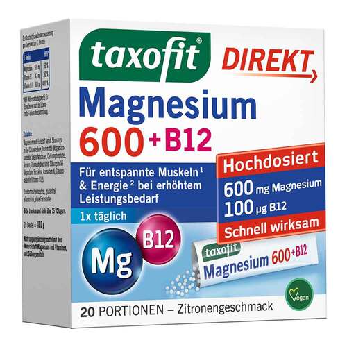 Taxofit Magnesium 600 + B12 Direkt Granulat - 1