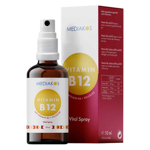 Vitamin B12 + B6+Fols&auml;ure Mediakos Vital Spray - 1