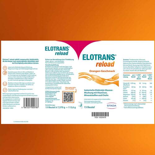 Elotrans reload Elektrolyt-Pulver mit Vitaminen Beutel  - 4