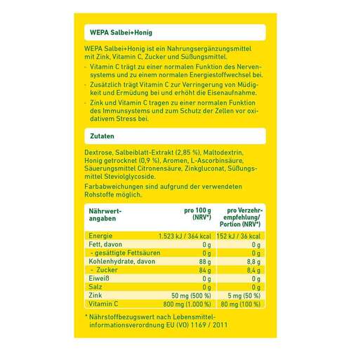 Wepa Salbei + Honig+Vitamin C+Zink Pulver - 4