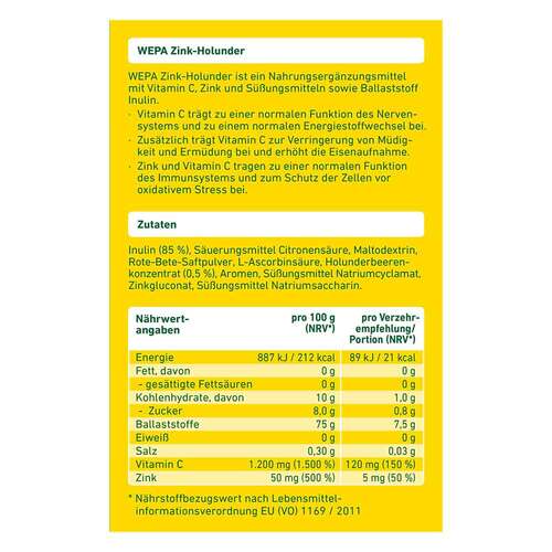 Wepa Zink Holunder + Vitamin C +Zink Pulver - 4