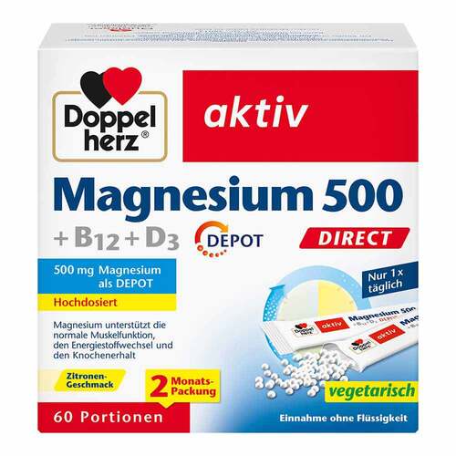 Doppelherz Magnesium 500 + B12+D3 Depot Direct Pell. - 1