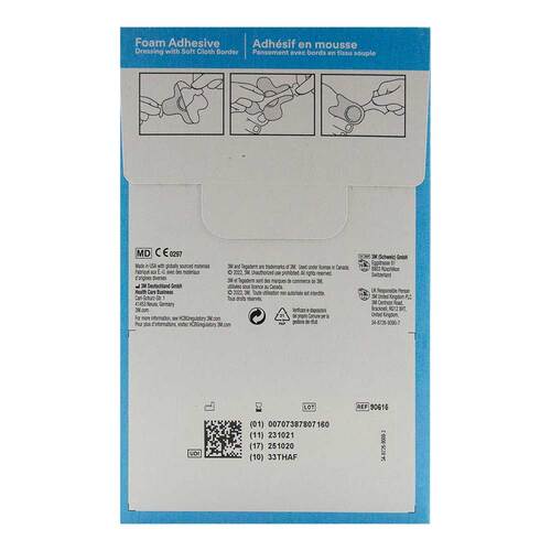 TEGADERM Foam Adhesive 6,9x6,9 cm kreuzf.90615 - 2