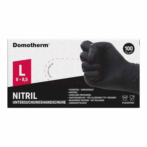 Domotherm Untersuchungshandschuhe Nitril unste.pf L schwarz - 1