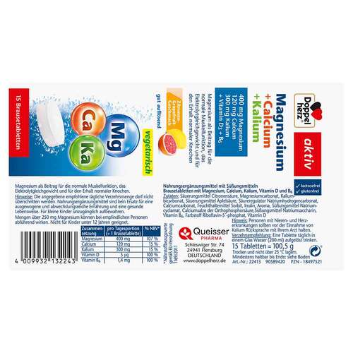 Doppelherz Magnesium + Calcium+Kalium Brausetabletten  - 2