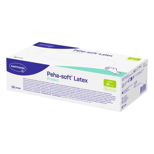 Peha-Soft Latex protect Untersuchungshandschuhe unsteril pf M - 1