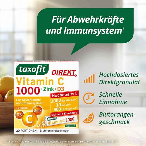 Taxofit Vitamin C 1000 + Zink+D3 Direkt Granulat - 2