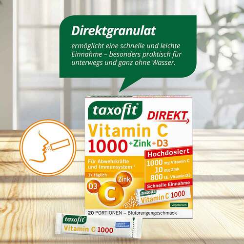 Taxofit Vitamin C 1000 + Zink+D3 Direkt Granulat - 4