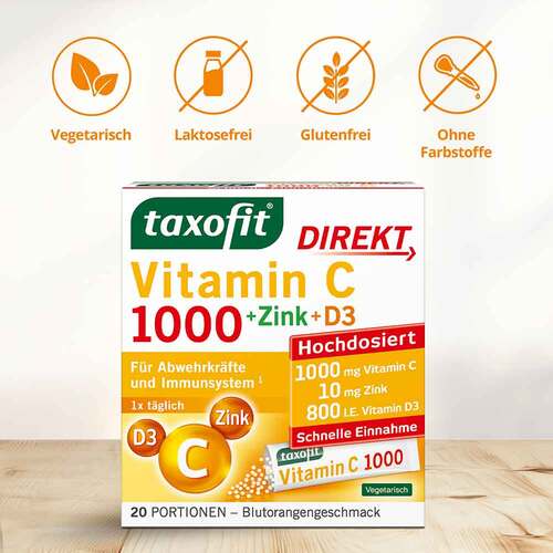 Taxofit Vitamin C 1000 + Zink+D3 Direkt Granulat - 6