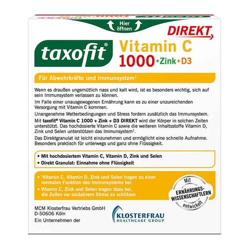Taxofit Vitamin C 1000 + Zink+D3 Direkt Granulat - 8