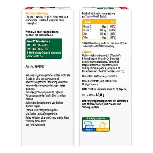 Taxofit Vitamin C 1000 + Zink+D3 Direkt Granulat - 9