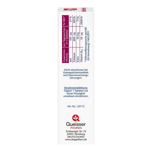 Doppelherz Jod + Fols&auml;ure+Eisen+B12 Tabletten - 3