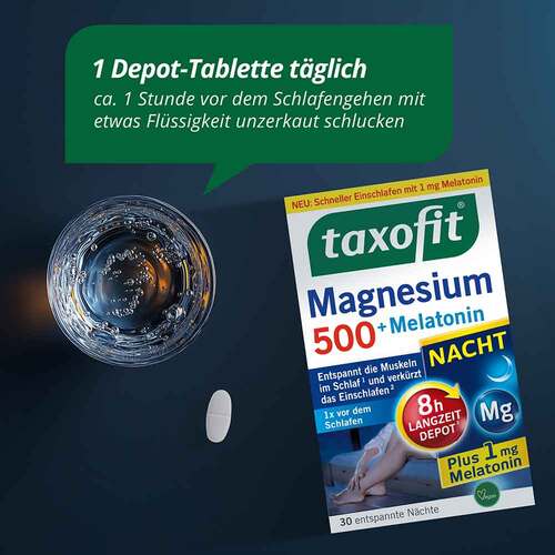 Taxofit Magnesium 500 Nacht + Melatonin Tabletten - 4