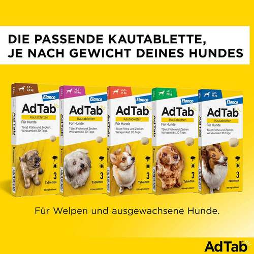 Adtab 56 mg Kautabletten f&uuml;r Hunde 1,3-2,5 kg - 6