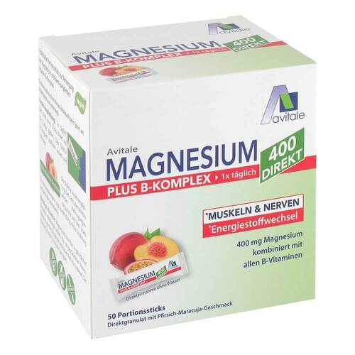 Magnesium 400 + B-Komplex direkt Pfir.Mar.Granulat Sticks - 1