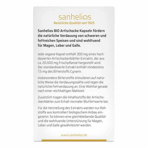 Sanhelios Bio Artischocke Kapseln - 3