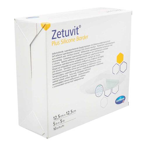 ZETUVIT Plus Silicone Border steril 12,5x12,5 cm - 1