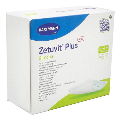 ZETUVIT Plus Silicone steril 8x8 cm - 1