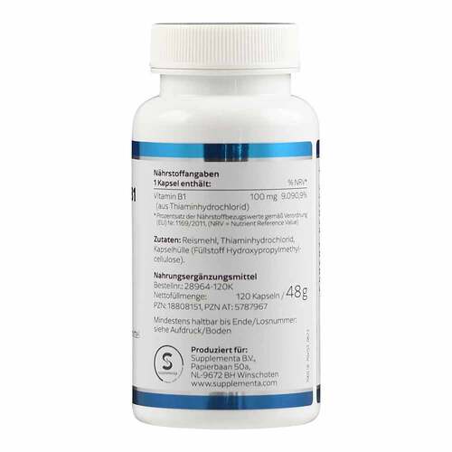 Vitamin B1 100 mg Klean Labs Kapseln - 2