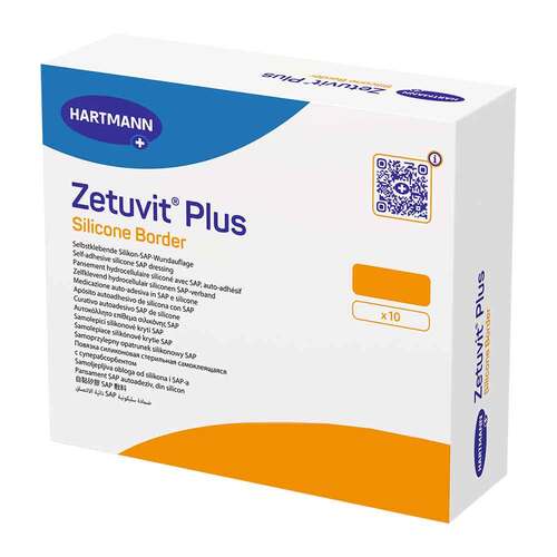 ZETUVIT Plus Silicone Border steril 12,5x12,5 cm - 1