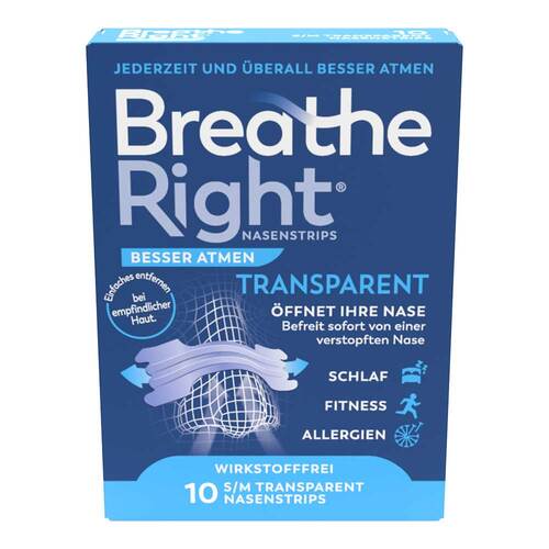 Breathe Right Besser Atmen Nasenpflaster normal transparent  - 1