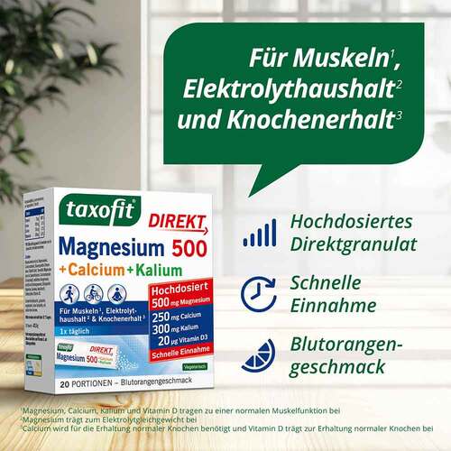 Taxofit Magnesium 500 + Calcium+Kalium Direkt Granulat  - 2