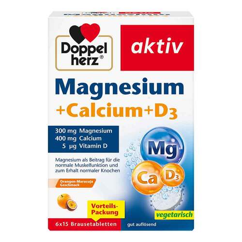 Doppelherz Magnesium + Calcium+D3 Brausetabletten - 1