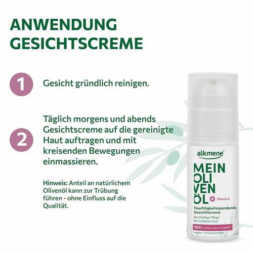 ALKMENE Mein Oliven&ouml;l Feuchtigkeit Gesichtscreme - 4