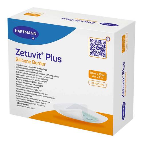ZETUVIT Plus Silicone Border steril 10x10 cm - 1