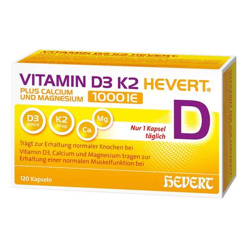 Vitamin D3 K2 Hevert + Calcium und Magnes.1000 IE Kapseln  - 1