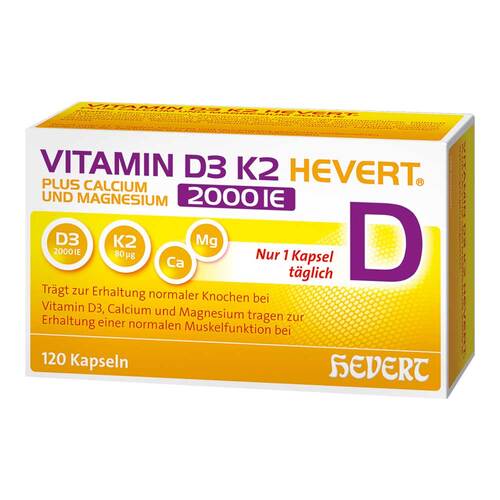 Vitamin D3 K2 Hevert + Calcium und Magnes.2000 IE Kapseln  - 1