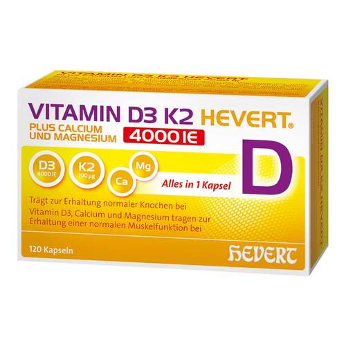 Vitamin D3 K2 Hevert + Calcium und Magnes.4000 IE Kapseln  - 1