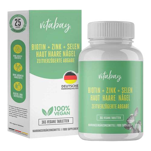 Biotin + ZINK+Selen Haut+Haare+N&auml;gel vegan Tabletten - 1