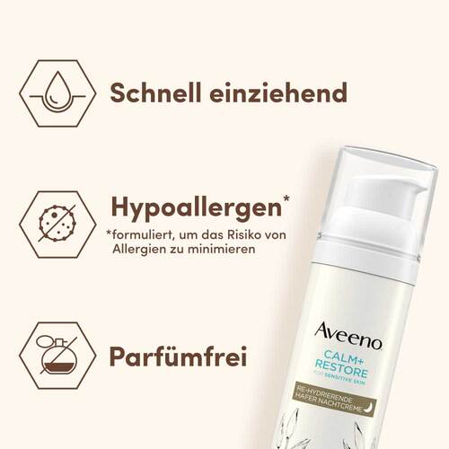 Aveeno Calm + Restore Re-Hydrierende Hafer Nachtcreme  - 5