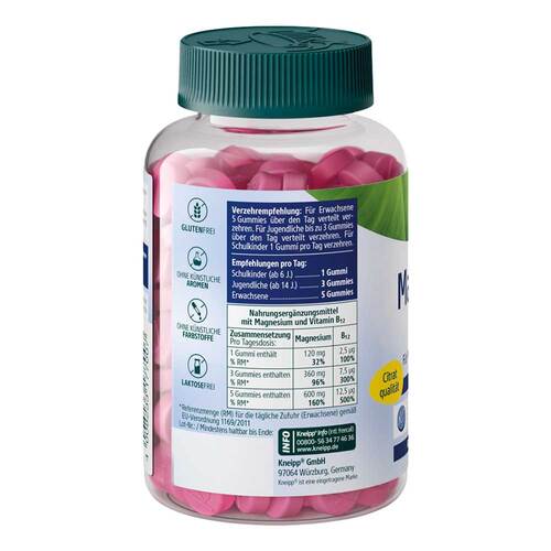 Kneipp Magnesium + B12 Gummi Himbeer - 3