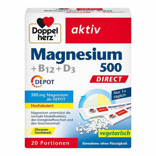 Doppelherz Magnesium 500 + B12+D3 Depot Direct Pell. - 1