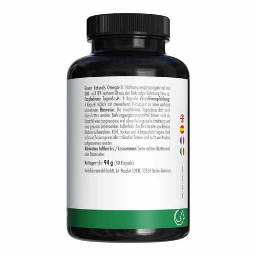 Green Naturals Omega-3 Kapseln 1835 mg vegan + Dha - 2