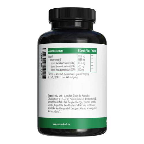 Green Naturals Omega-3 Kapseln 1835 mg vegan + Dha - 3