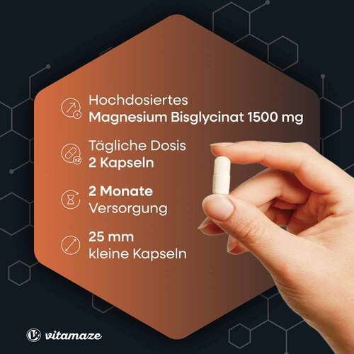 Magnesium Bisglycinat 750 mg vegan Kapseln - 2