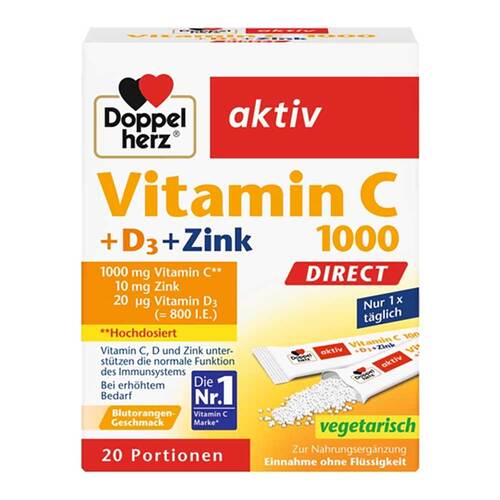 Doppelherz Vitamin C 1000 + D3+Zink Direct Pellets - 1