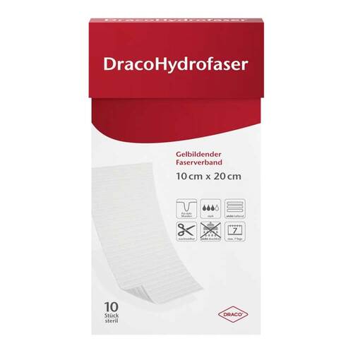 DRACOHYDROFASER 10x20 cm gelbildender Faserverband - 1