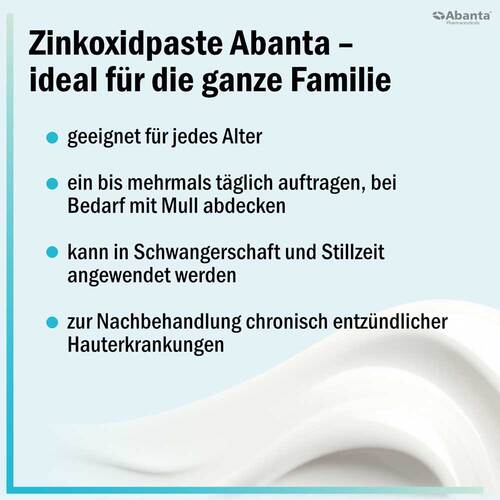 Zinkoxidpaste Abanta 200 mg / g Paste zur Anwendung auf der Haut  - 3