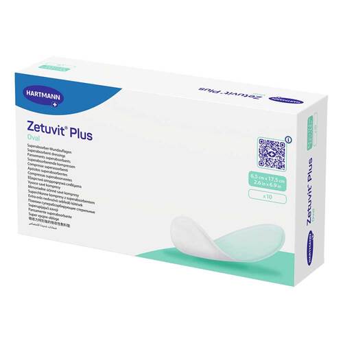 ZETUVIT Plus Oval 6,5x17,5 cm Wundauflage - 1