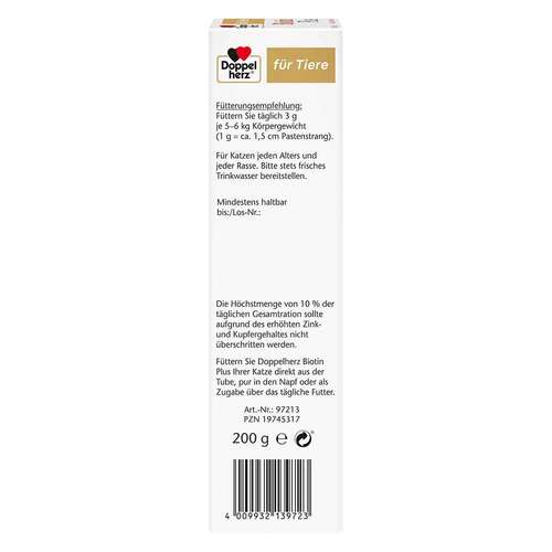 Doppelherz f&uuml;r Tiere Biotin Plus Paste f&uuml;r Katzen - 3