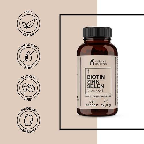 Cellcura Naturals Biotin Zink Selen vegan Kapseln - 5