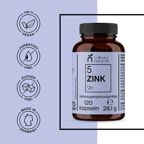 Cellcura Naturals Zink 25 mg hochdos.vegan Kapseln - 5