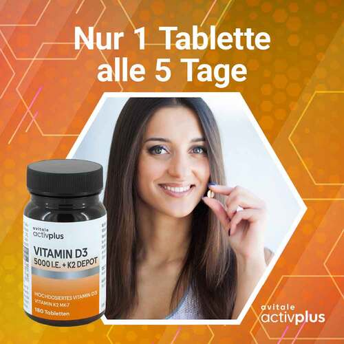 Activplus Vitamin D3 5000 I.E. + K2 Depot Tabletten - 5