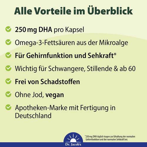 Dha-Algen&ouml;l Kapseln Omega-3 vegan Dr.Jacob's - 2