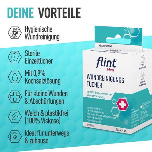 Flint Med Wundreinigungstu25cher steril 12,5x18 cm - 6
